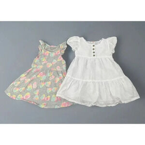 Little Girl's 2T Dresses Flutter Sleeve Eyelet Jumping Beans Wonder Nation Set